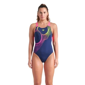 Arena Badpak Dames Ripples V-Back Navy & Multi