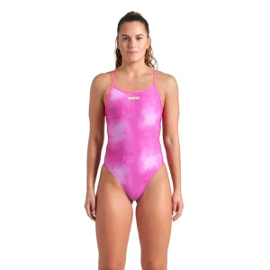 Arena Badpak Dames Tie Dye Challenge Back Roze & Multi