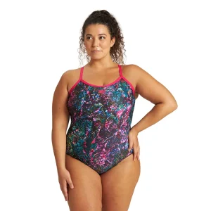 Arena Mountains Texture Light Drop Zwempak Plus Size Roze & Multi AF004802-950-S