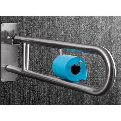 JNF toiletsteun opklapbaar met rolhouder RVS lengte 800 mm - Afbeelding 2