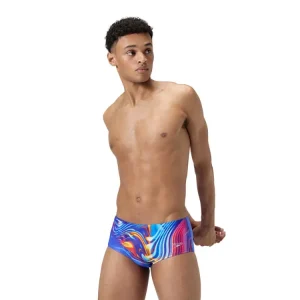 Speedo Heren Zwembroek Club Training Allover Brief 13,5cm Blauw & Multi