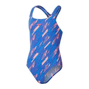 Speedo Meisjesbadpak Hyperboom Allover Medalist Blauw & Multi