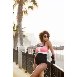 Zwangerschapsbadpak van CacheCoeur California Zwart/Mango/Wit BM164M